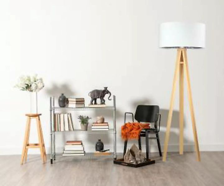 Stehlampe Farbig Weiß Retro Dreibein 145cm Wohnzimmer günstig online kaufen
