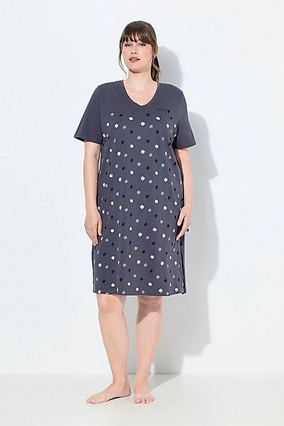 Ulla Popken Bigshirt Bigshirt Blüten Stickerei V-Ausschnitt Halbarm günstig online kaufen