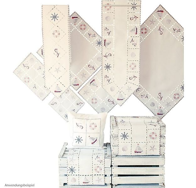 matches21 HOME & HOBBY Tischdecke Tischdeckchen NINA maritime Stickerei & C günstig online kaufen