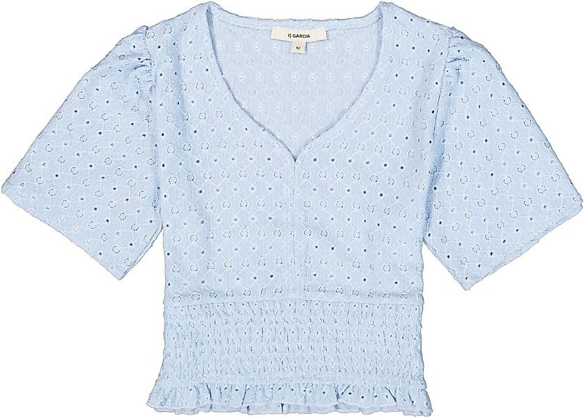 Garcia Schlupfbluse Ajour Bluse in Blau günstig online kaufen