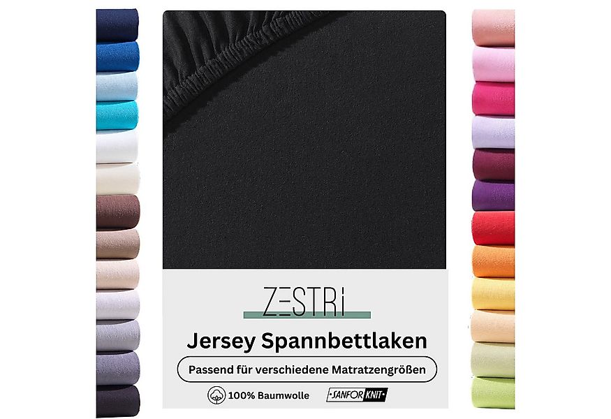 Zestri Spannbettlaken Jersey für normale Matratzen, Boxspringbett, Wasserbe günstig online kaufen