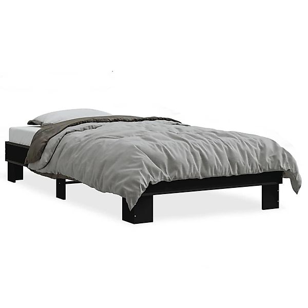 vidaXL Bettgestell Schwarz 90x190 cm Holzwerkstoff und Metall 845882 günstig online kaufen