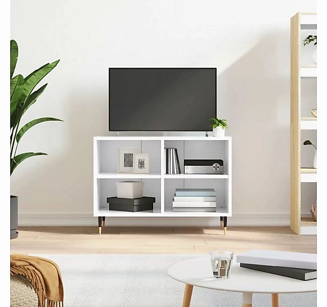furnicato TV-Schrank Hochglanz-Weiß 69,5x30x50 cm Holzwerkstoff günstig online kaufen