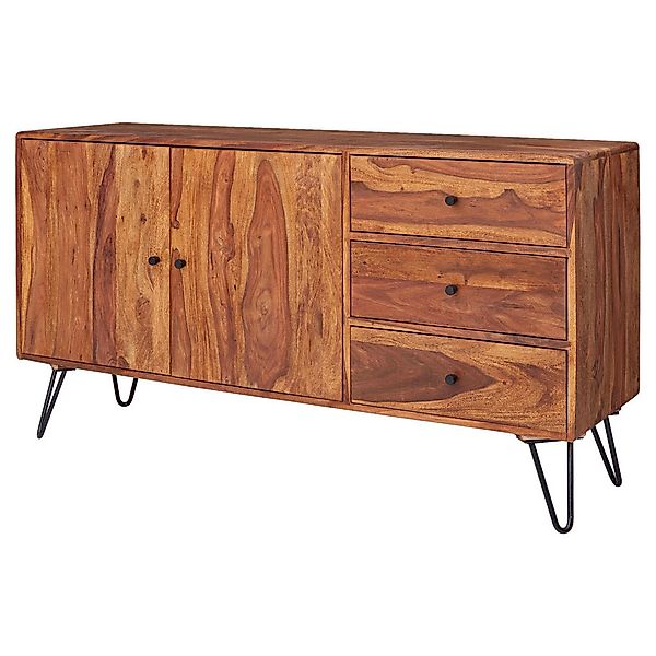 Sideboard schwarz lackiert natur beschichtet B/H/T: ca. 145x75x40 cm günstig online kaufen