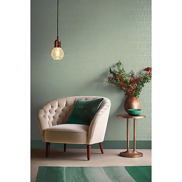 Bricoflor Metallic Tapete Silber Mint Moderne Tapete Geometrische Muster in günstig online kaufen
