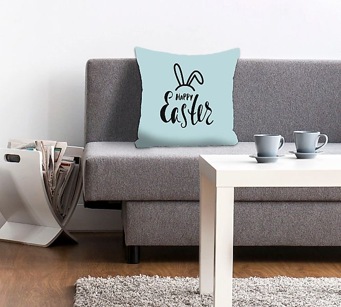 queence Dekokissen "Happy Easter mint" mit einem österlichen Schriftzug günstig online kaufen