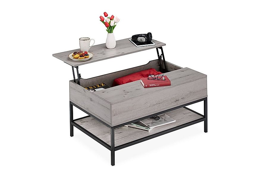 relaxdays Couchtisch Aufklappbarer Couchtisch günstig online kaufen