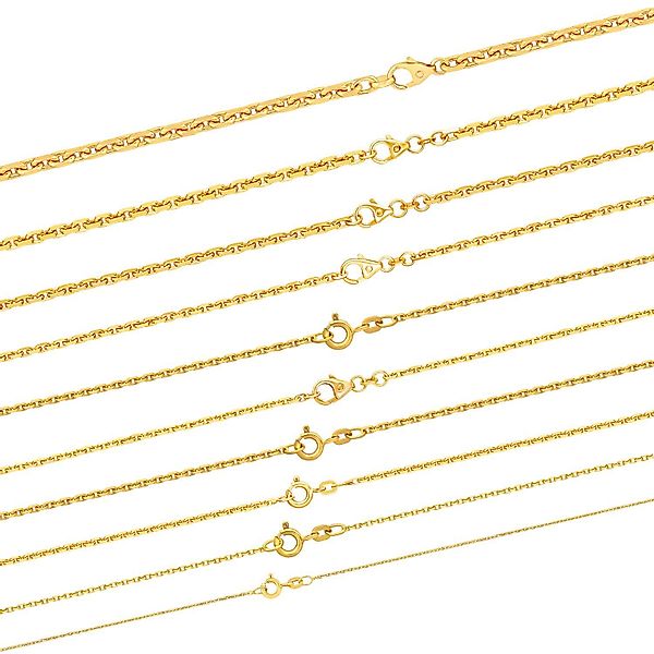 HOPLO Goldkette Ankerkette diamantiert Länge 36cm günstig online kaufen