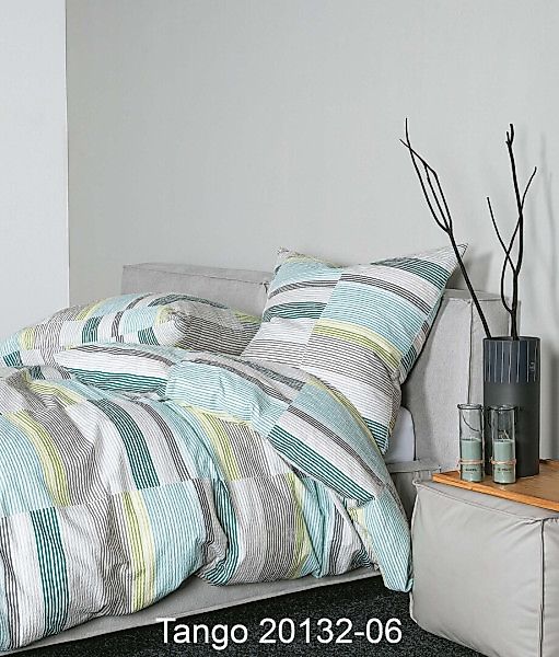 Janine Janine Mako-Soft-Seersucker Bettwäsche TANGO 20132 achatgrün aqua op günstig online kaufen