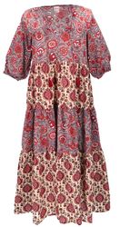 Guru-Shop Midikleid Boho Baumwoll Maxikleid, gestuftes günstig online kaufen