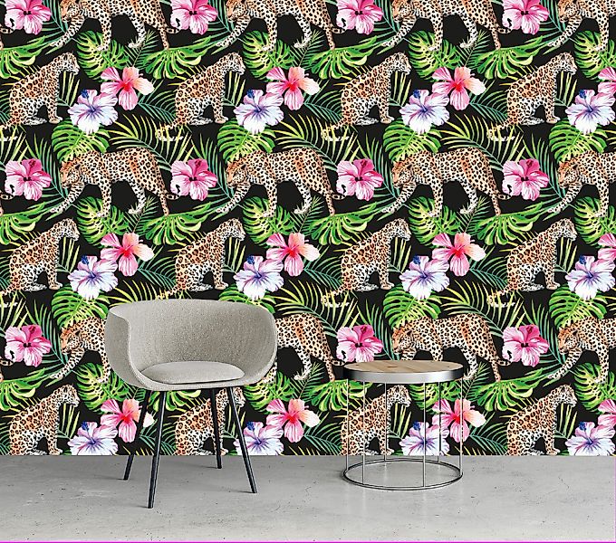 queence Vinyltapete »Tropico«, bedruckt-Motiv-botanisch-floral-gemustert-na günstig online kaufen