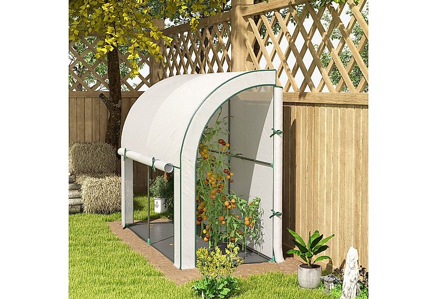 Outsunny Foliengewächshaus mit Rolltür, winterfest, aus Stahl, BxTxH: 200 x günstig online kaufen