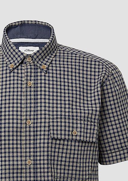 s.Oliver Kurzarmhemd Regular Fit: Kariertes Hemd aus Baumwolle mit Button-D günstig online kaufen