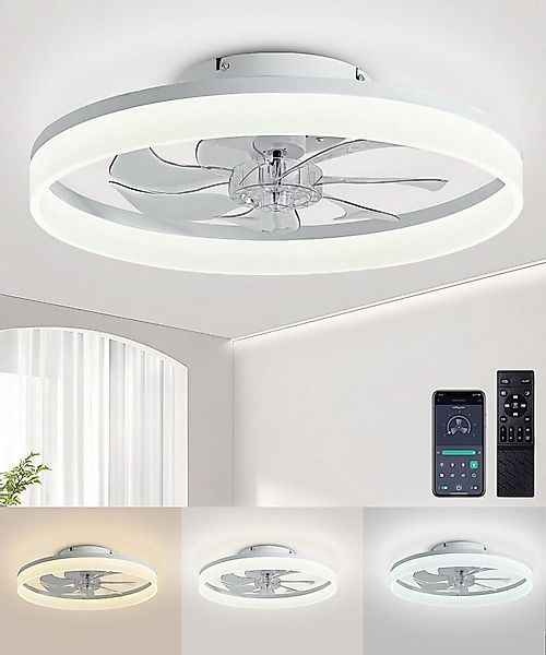 Athlix Deckenventilator Deckenleuchte LED Deckenventilator mit Fernbedienun günstig online kaufen