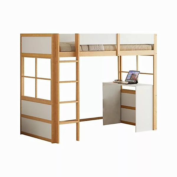 HAUSS SPOLE Kinderbett 90x 200cm mit Sicherheitstreppe, mit Tisch, hohes Za günstig online kaufen