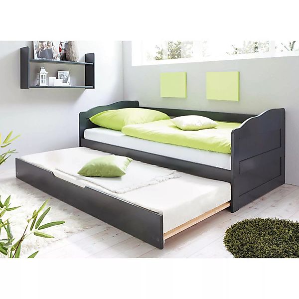 Funktionsbett Sofabett mit Auszug 90x20cm VERNIER-22 massiv grau lackiert B günstig online kaufen