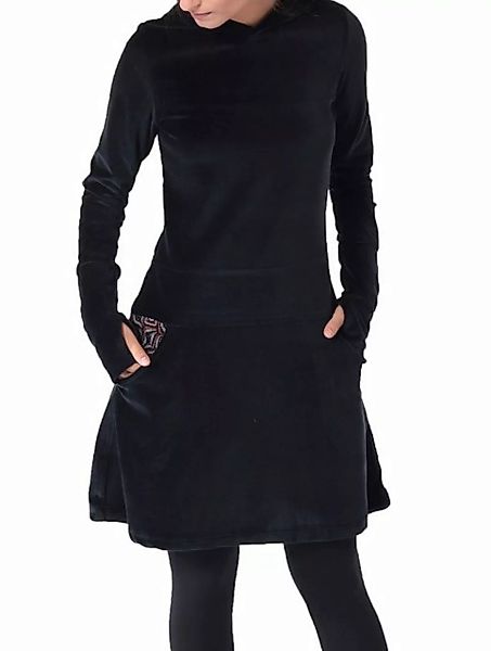 PUREWONDER Samtkleid Kleid aus Samt mit Kapuze Winterkleid günstig online kaufen