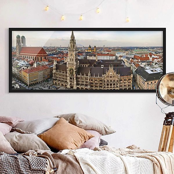 Bild mit Rahmen Architektur & Skyline - Panorama City of Munich günstig online kaufen