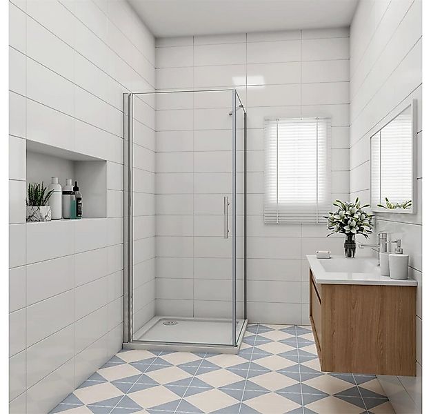 duschspa Eckdusche ESG Drehtür mit Seitenwand Eckdusche Duschkabine Duschab günstig online kaufen