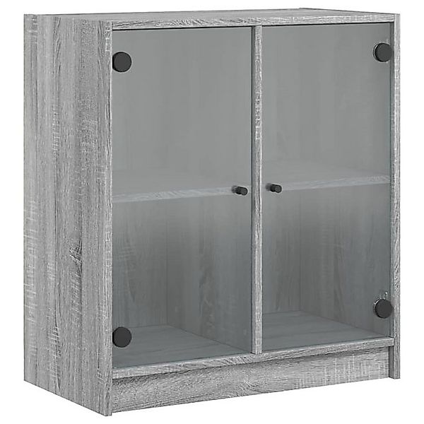 vidaXL Beistellschrank Beistellschrank mit Glastüren Grau Sonoma 68x37x75,5 günstig online kaufen