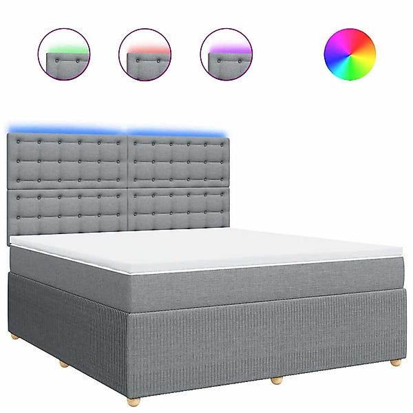 vidaXL Boxspringbett mit Matratze Hellgrau 180x200 cm Stoff 3294449 günstig online kaufen
