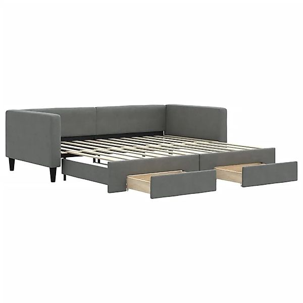 vidaXL Tagesbett Ausziehbar mit Schubladen Dunkelgrau 100x200 cm Stoff 3196 günstig online kaufen