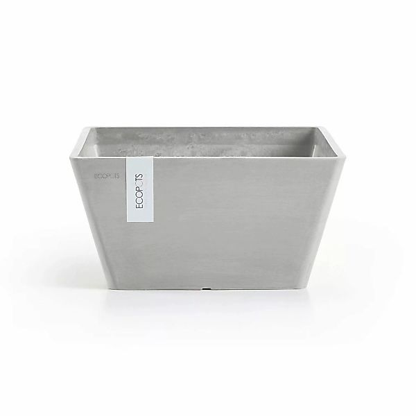 Ecopots Pflanzschale Berlin Quadratisch Weißgrau 25 cm x 12,8 cm günstig online kaufen