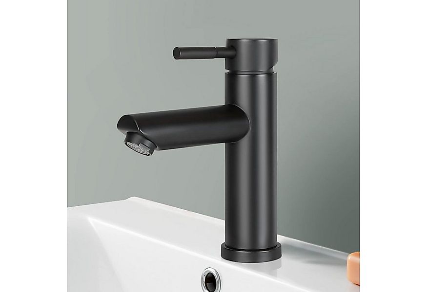 Nettlife Spültischarmatur Badezimmer Waschbecken Mixer Armaturen Schwarz (1 günstig online kaufen