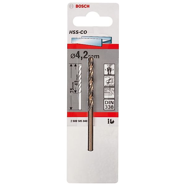 Bosch Spiralbohrer HSS-CO Ø 4,2 mm x 43 mm x 75 mm günstig online kaufen