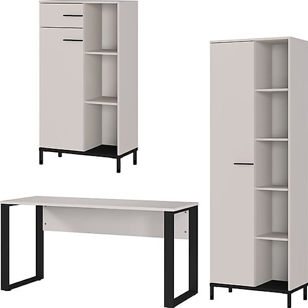 GERMANIA Büromöbel-Set »GW-Rovigo«, (3 tlg.), Schreibtisch mit Knieblende, günstig online kaufen