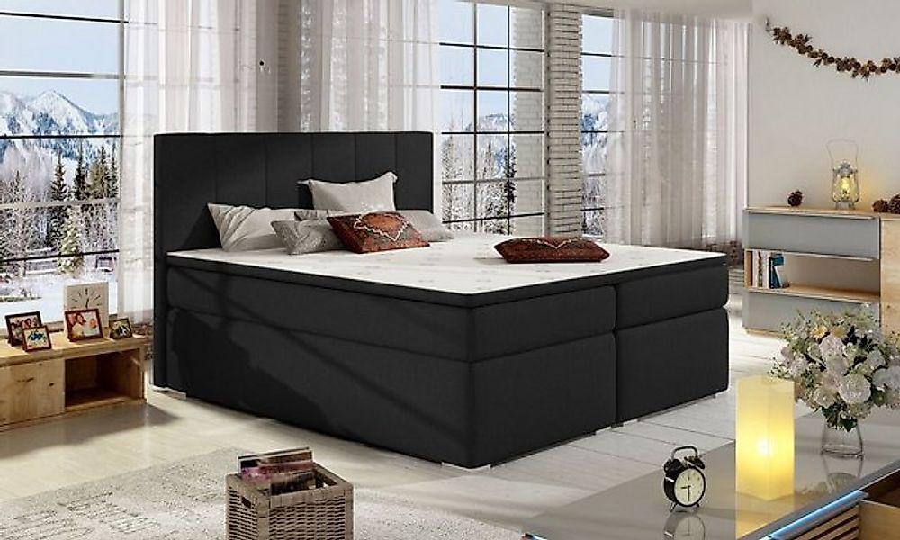 JVmoebel Bett Lederbett Polster Boxspring Betten 180x200cm Bettkasten Matra günstig online kaufen