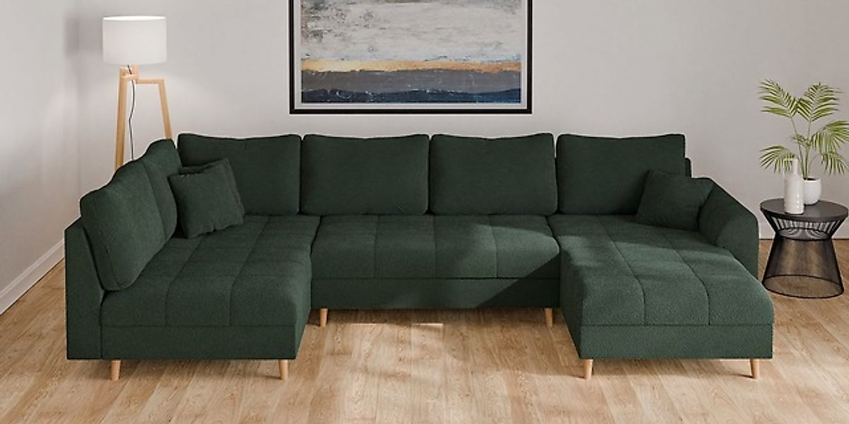 Home affaire Wohnlandschaft »CHARRE U-Form mit Ottomane, Maße B/T/H: 310/16 günstig online kaufen