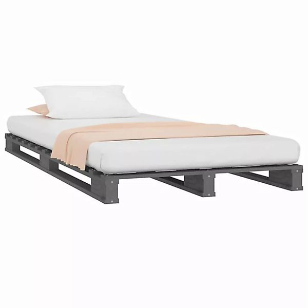 vidaXL Bett Palettenbett Grau 75x190 cm Massivholz Kiefer günstig online kaufen