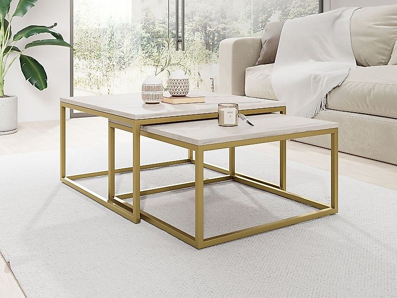 WFL GROUP Couchtisch Vella Gold (Satztisch günstig online kaufen