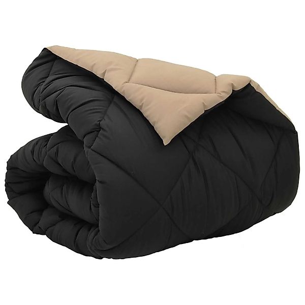 vidaXL Winterbettdecke Schwarz und Taupe 200 x 135 cm Mikrofaser 42025728 günstig online kaufen