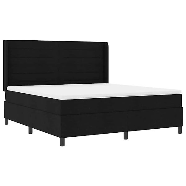 vidaXL LED Boxspringbett mit Matratze Schwarz 180 x 200 cm Stoff 3343457 günstig online kaufen