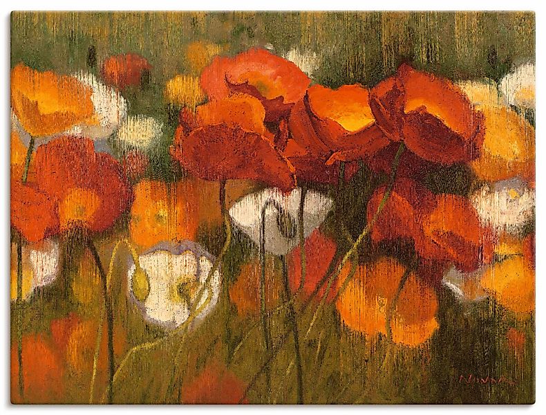 Artland Leinwandbild "Das starke Rot II" Blumenwiese 1 Stk. tlg. als Leinwa günstig online kaufen