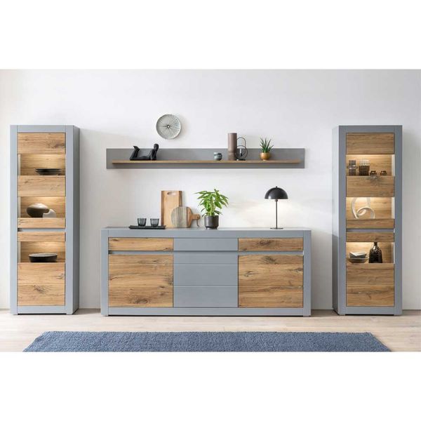 Wohnzimmer Schränke in Zinneichefarben Platingrau (vierteilig) günstig online kaufen