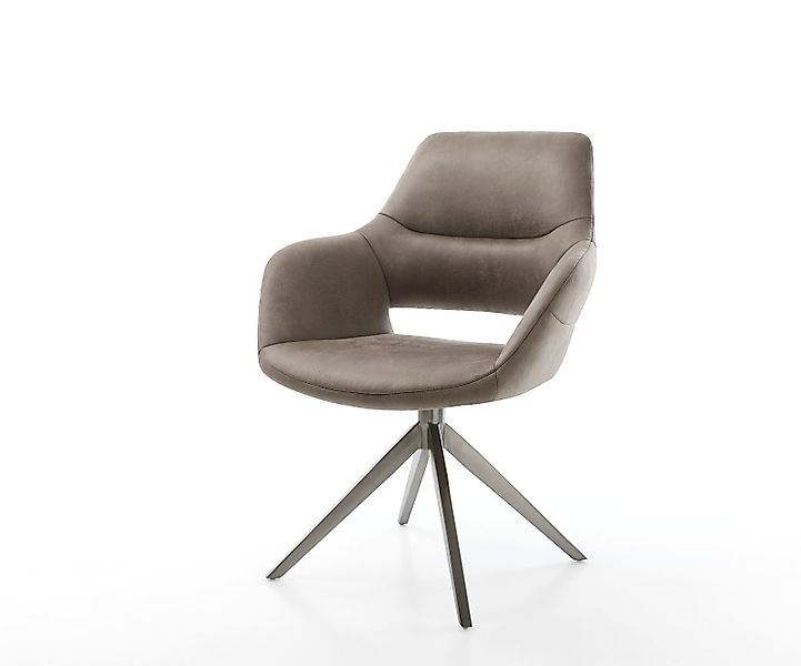 Drehstuhl Yago-Flex mit Armlehnen Chenille Rost Kreuzgestell breit Graphit günstig online kaufen