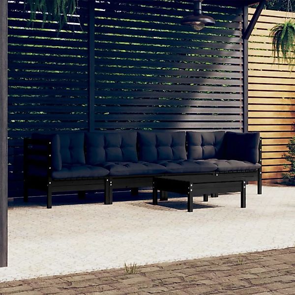 5-tlg. Garten-lounge-set Mit Kissen Kiefer Massivholz günstig online kaufen