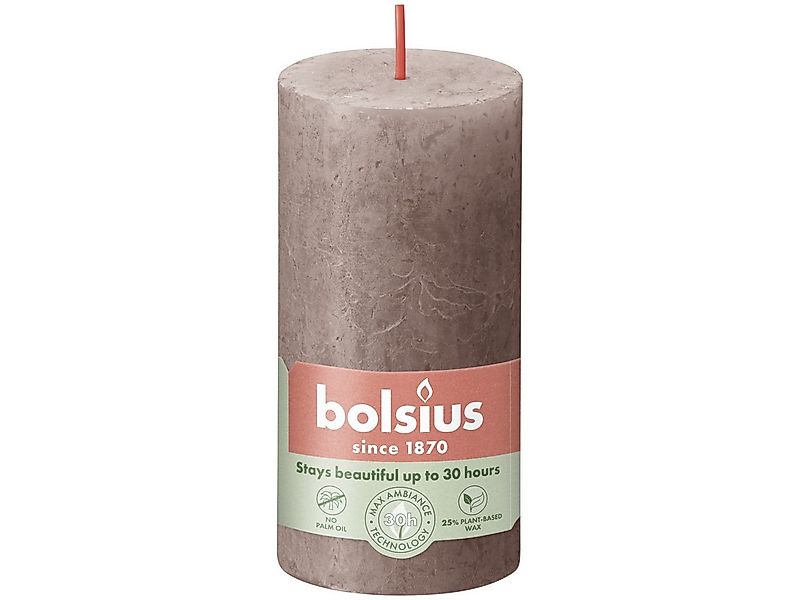Bolsius Stumpenkerze Bolsius Rustik-Kerze 100/50 mm Rustikales Taupe günstig online kaufen