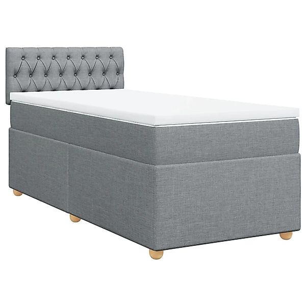 vidaXL Boxspringbett mit Matratze Hellgrau 80x200 cm Stoff2102272 günstig online kaufen