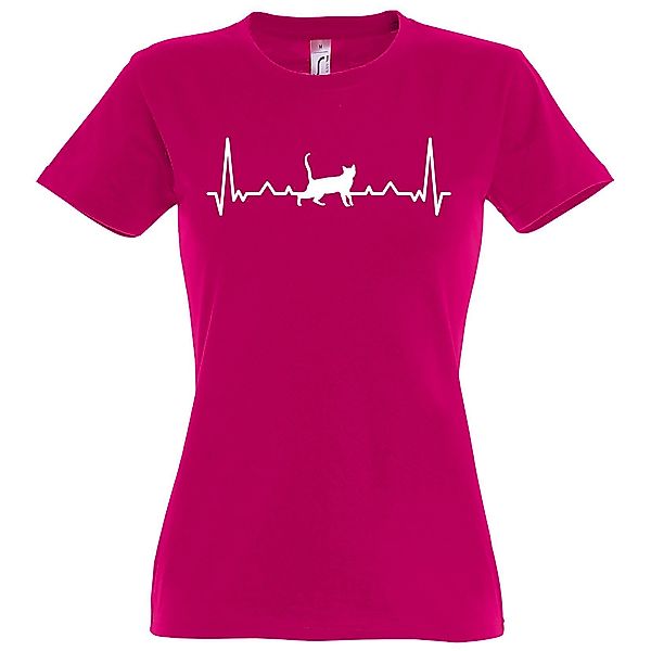Youth Designz T-Shirt Heartbeat Katze Damen günstig online kaufen
