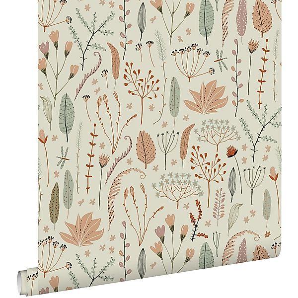 ESTAhome Tapete Feldblumen Graublau 50 x 900 cm günstig online kaufen