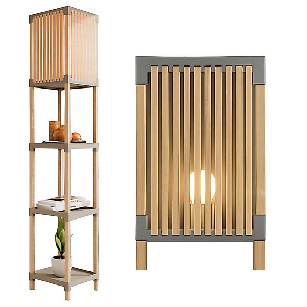 Allyson Stehlampe Stehlampe Wohnzimmer mit Ablage, günstig online kaufen