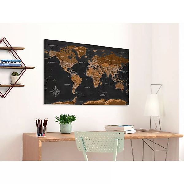 Wandbild Brown World Map (PL) XXL günstig online kaufen