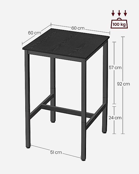 VASAGLE Bartisch Küchentisch, Stehtisch, 60 x günstig online kaufen