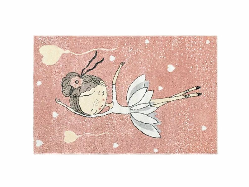 Kinderteppich - Polypropylen - 100 x 150 cm - Rosa & Beige - BALLERINA günstig online kaufen