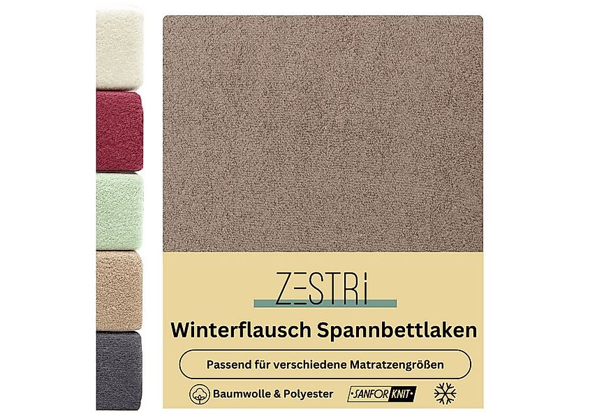 Zestri Spannbettlaken Winterflausch Bettlaken, kuschlig & weich, bis 40 cm günstig online kaufen