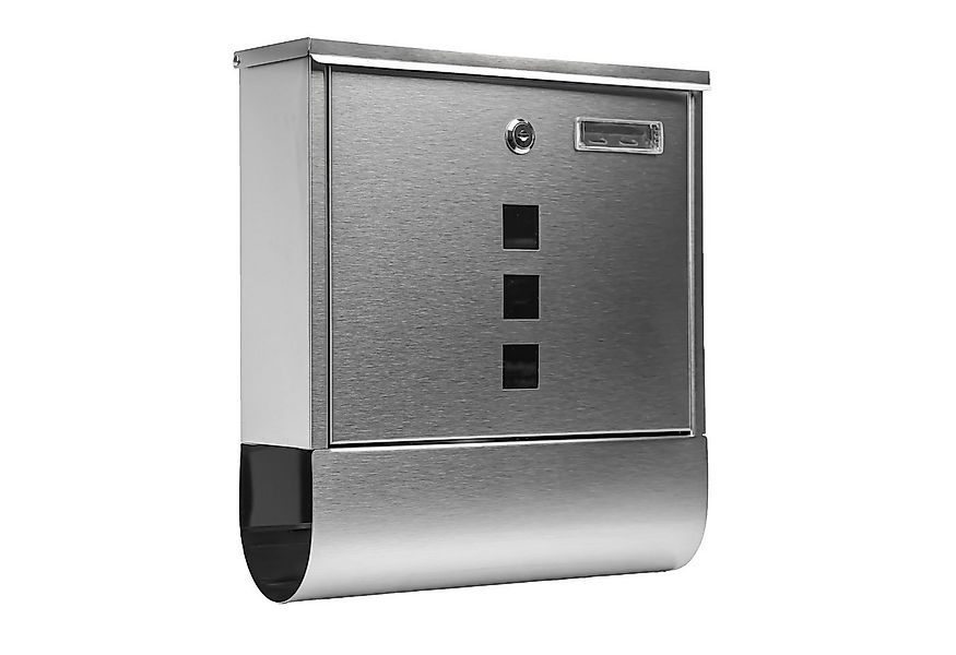 Grafner Briefkasten Briefkasten Edelstahl Zeitungsrolle 3 Sichtfenstern Pos günstig online kaufen